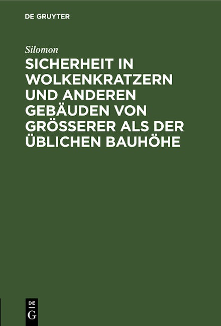 Sicherheit in Wolkenkratzern und anderen Gebäuden von größerer als der üblichen Bauhöhe