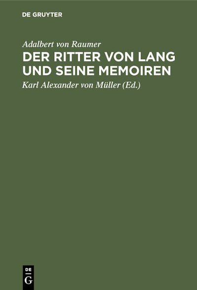 Der Ritter von Lang und seine Memoiren