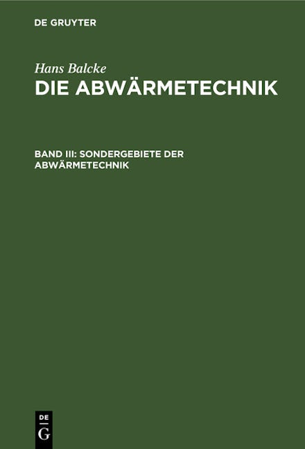 Sondergebiete der Abwärmetechnik