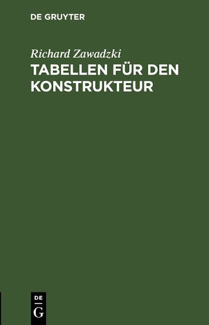 Tabellen für den Konstrukteur