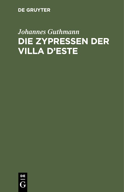 Die Zypressen der Villa d'Este