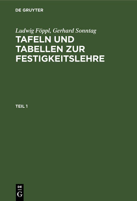 Tafeln und Tabellen zur Festigkeitslehre