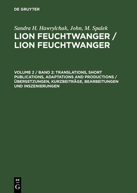 Translations, Short Publications, Adaptations and Productions