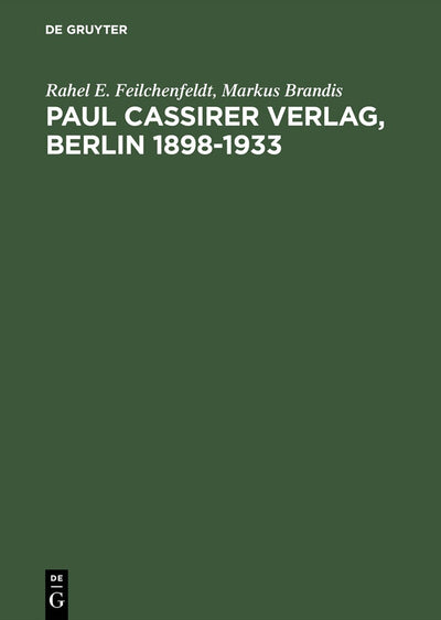 Cover image for Paul Cassirer Verlag, Berlin 1898–1933, isbn: 9783598117114