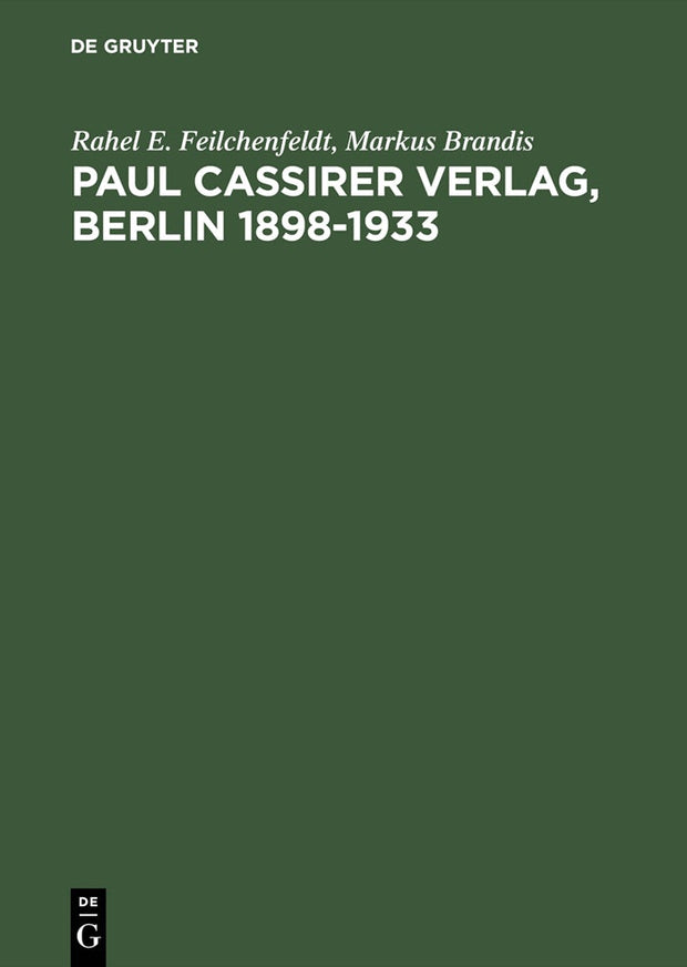 Cover image for Paul Cassirer Verlag, Berlin 1898–1933, isbn: 9783598117114