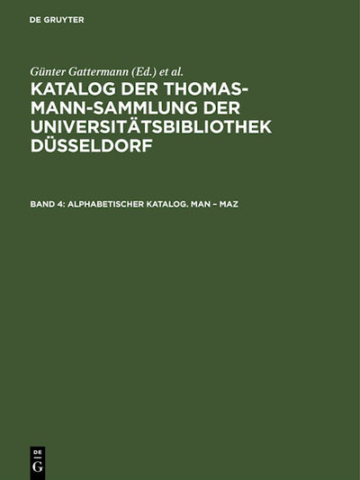 Alphabetischer Katalog. Man – Maz