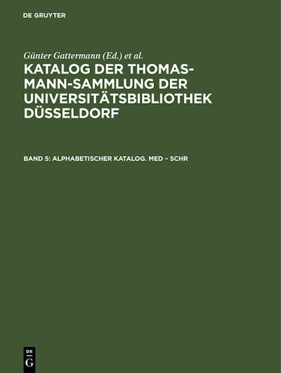 Alphabetischer Katalog. Med – Schr