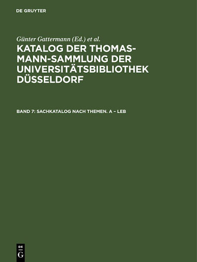 Sachkatalog nach Themen. A – Leb