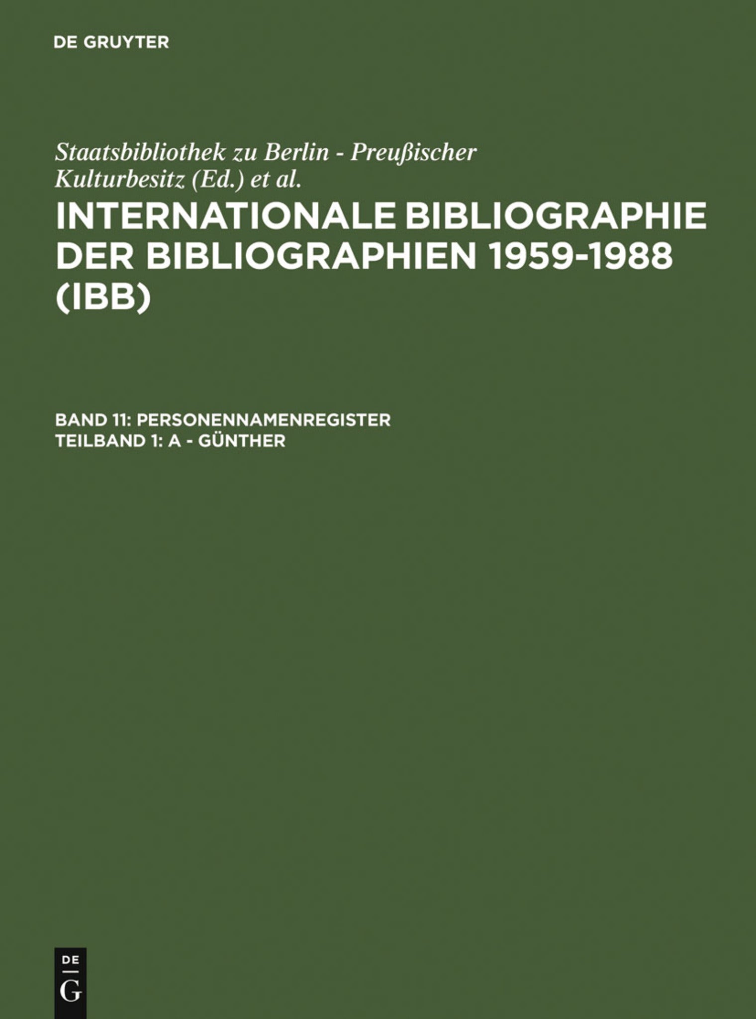 Cover image for A - Günther ISBN 9783598337475