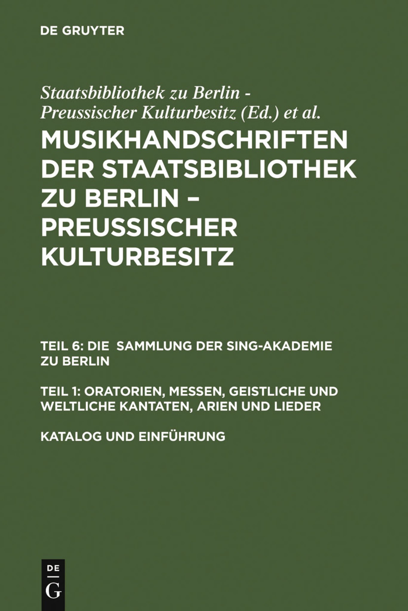 Cover image for Katalog und Einführung ISBN 9783598344718