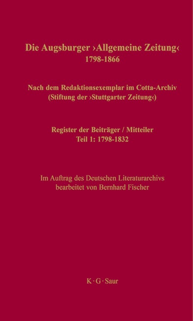 Register der Beiträger / Mitteiler