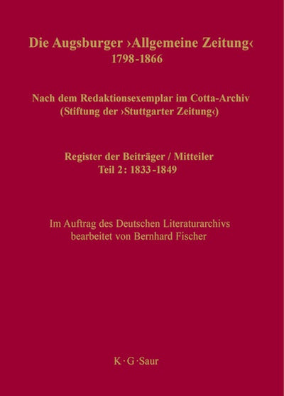 Register der Beiträger / Mitteiler