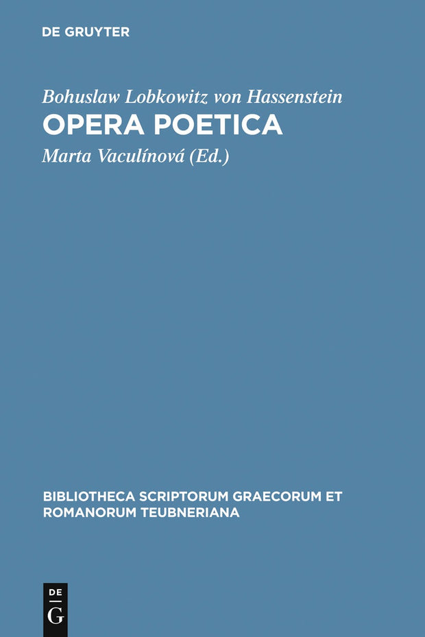 Cover image for Opera poetica, isbn: 9783598712838