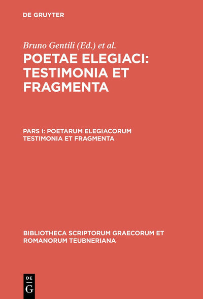 Cover image for Poetarum elegiacorum testimonia et fragmenta, isbn: 9783598717017