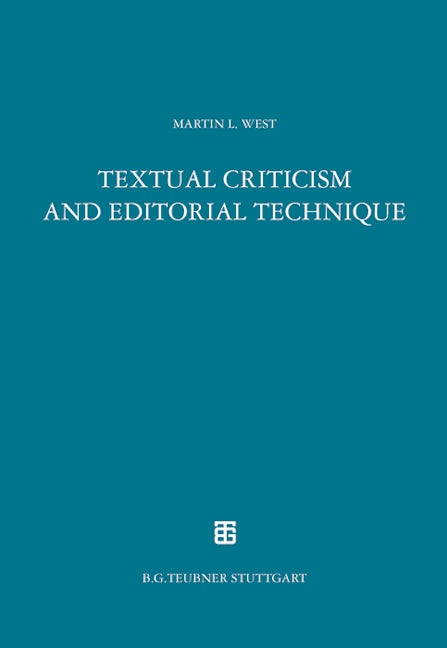 Textual Criticism and Editorial Technique