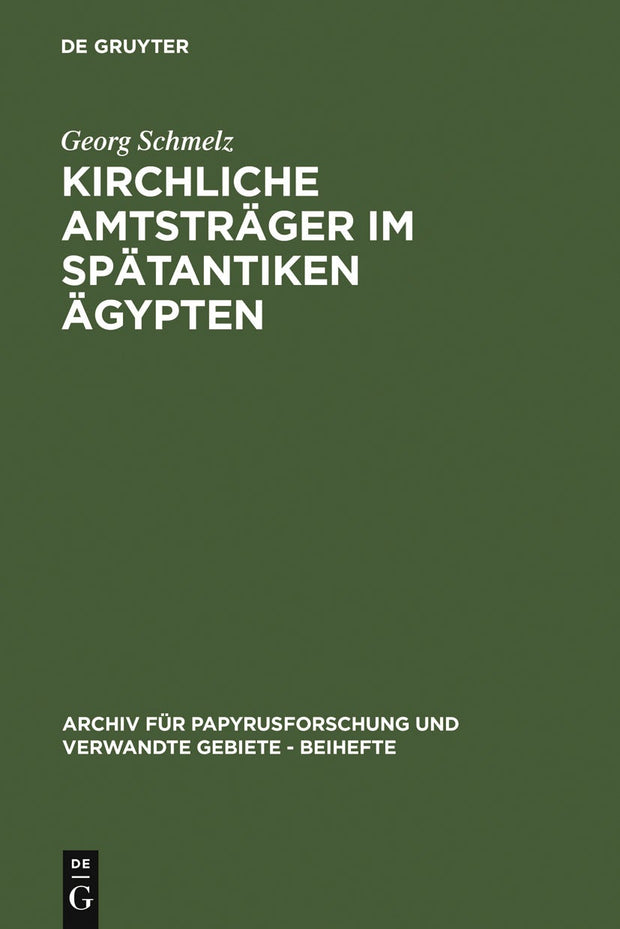 Cover image for Kirchliche Amtsträger im spätantiken Ägypten, isbn: 9783598775482