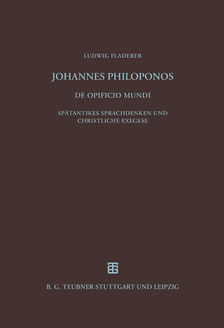 Johannes Philoponos. De opificio mundi