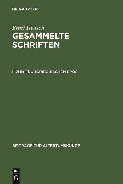 Cover image for Zum frühgriechischen Epos, isbn: 9783598777011
