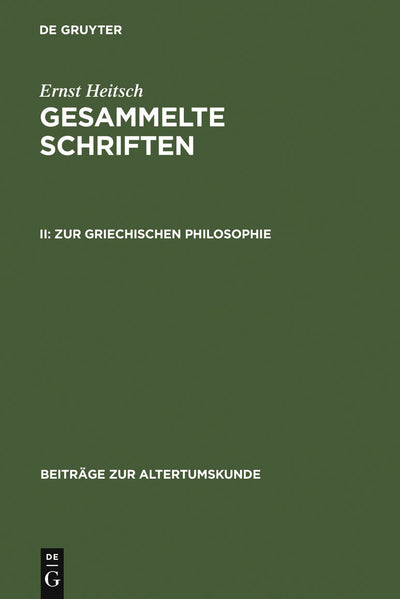 Cover image for Zur griechischen Philosophie, isbn: 9783598777028