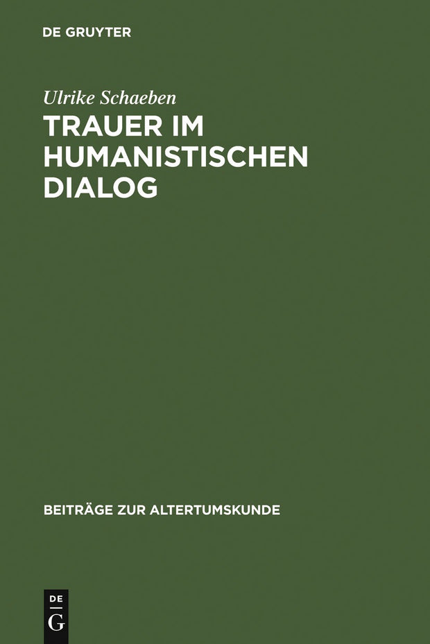 Cover image for Trauer im humanistischen Dialog, isbn: 9783598777332