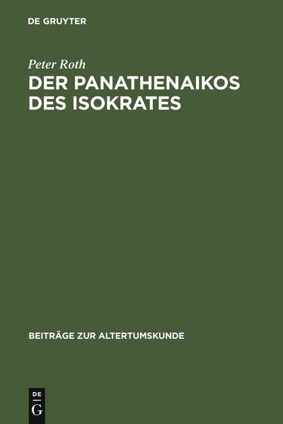 Cover image for Der Panathenaikos des Isokrates, isbn: 9783598778087