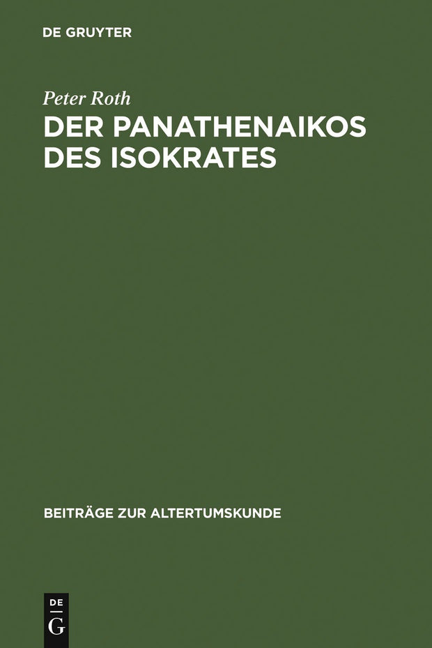 Cover image for Der Panathenaikos des Isokrates, isbn: 9783598778087