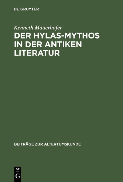 Cover image for Der Hylas-Mythos in der antiken Literatur, isbn: 9783598778209