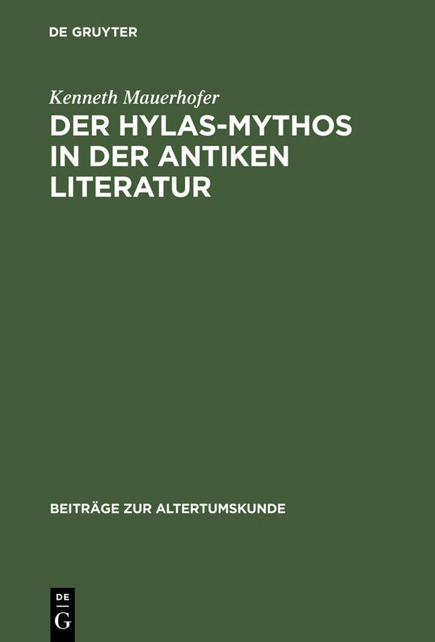 Cover image for Der Hylas-Mythos in der antiken Literatur, isbn: 9783598778209
