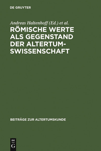 Cover image for Römische Werte als Gegenstand der Altertumswissenschaft, isbn: 9783598778391