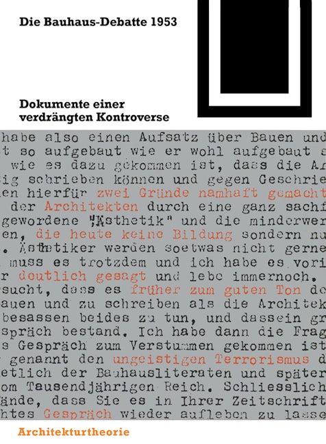 Book cover image for Die Bauhaus-Debatte 1953 ISBN: 9783764363758