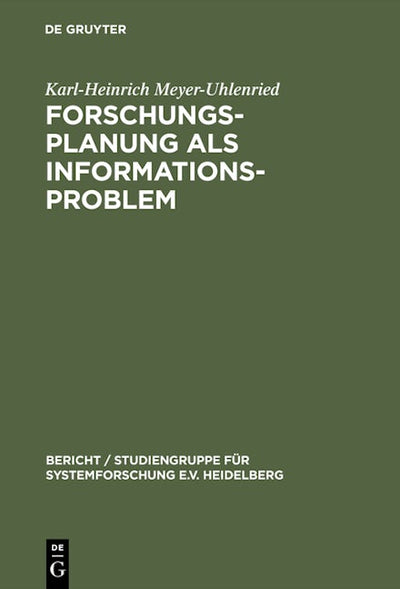Forschungsplanung als Informationsproblem