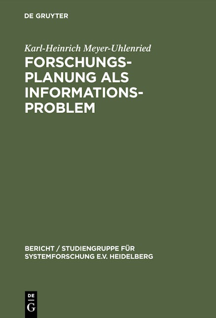 Forschungsplanung als Informationsproblem