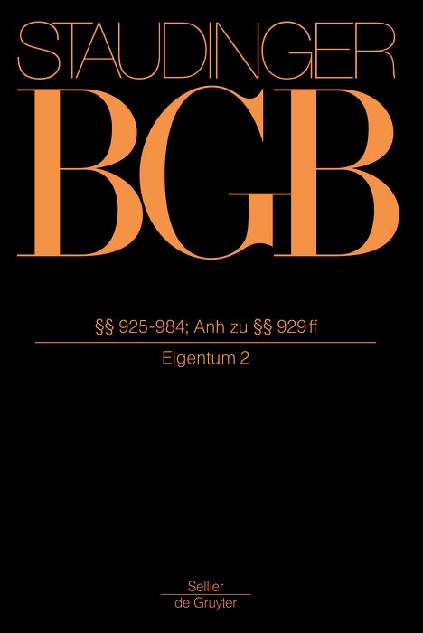 Cover image for §§ 925-984; Anh zu §§ 929 ff, isbn: 9783805910989