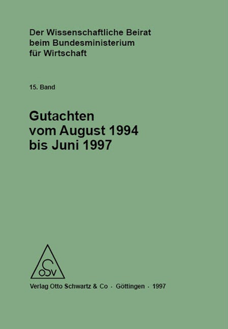 Der Wissenschaftliche Beirat beim Bundesministerium für Wirtschaft - Gutachten