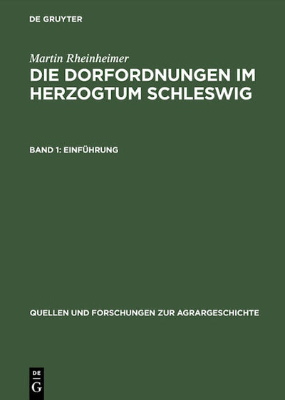 Die Dorfordnungen im Herzogtum Schleswig