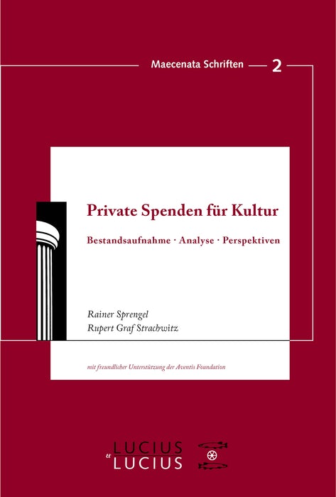 Cover image for Private Spenden für Kultur, isbn: 9783828204300