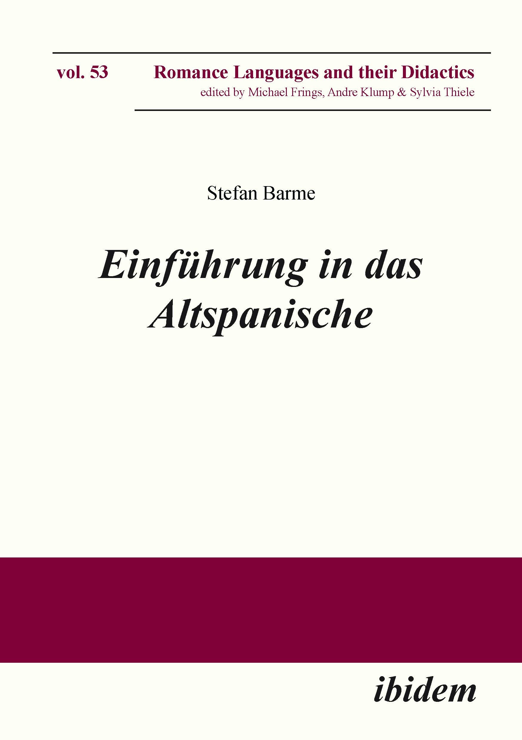 Book cover image for Einführung in das Altspanische ISBN: 9783838208039