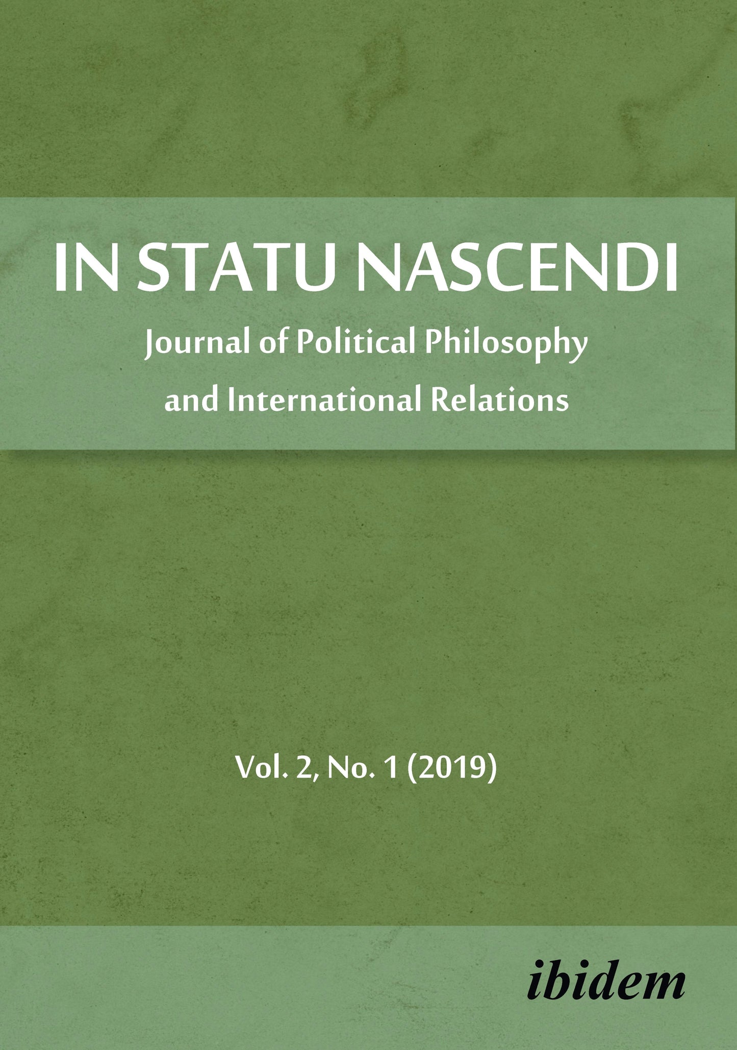 Book cover image for In Statu Nascendi ISBN: 9783838213095