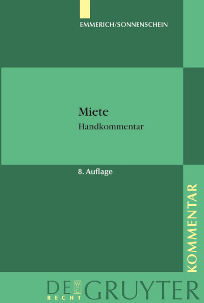 Cover image for Miete, isbn: 9783899490190
