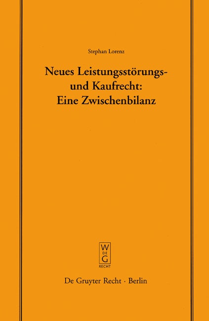 Book cover image for Neues Leistungsstörungs- und Kaufrecht ISBN: 9783899491579