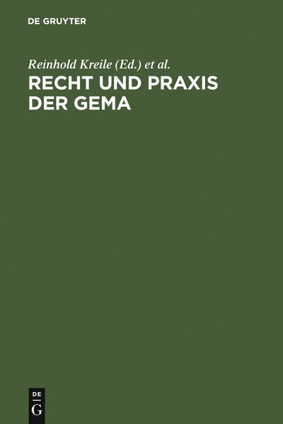 Cover image for Recht und Praxis der GEMA, isbn: 9783899491814