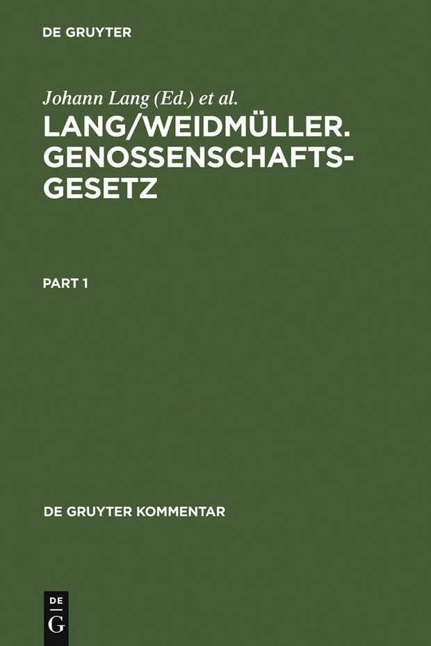 Cover image for Lang/Weidmüller. Genossenschaftsgesetz, isbn: 9783899493504