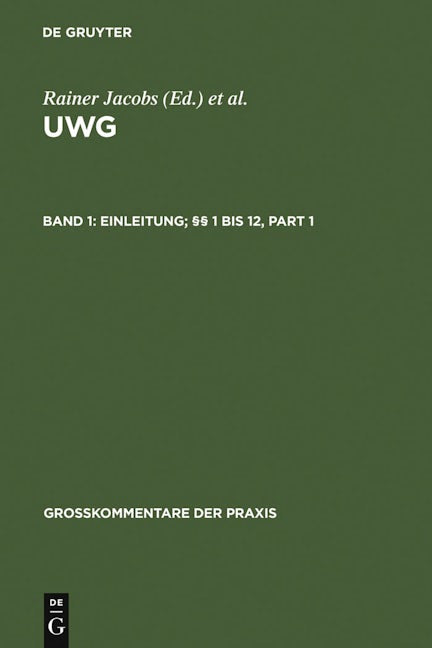Einleitung; §§ 1 bis 12