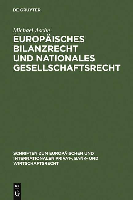 Book cover image for Europäisches Bilanzrecht und nationales Gesellschaftsrecht ISBN: 9783899493900