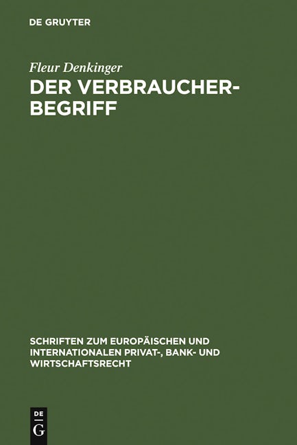 Book cover image for Der Verbraucherbegriff ISBN: 9783899494013