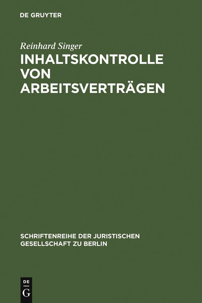 Cover image for Inhaltskontrolle von Arbeitsverträgen, isbn: 9783899494051