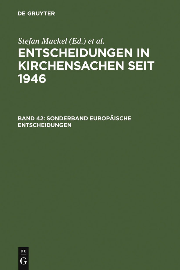 Cover image for Sonderband Europäische Entscheidungen, isbn: 9783899494440