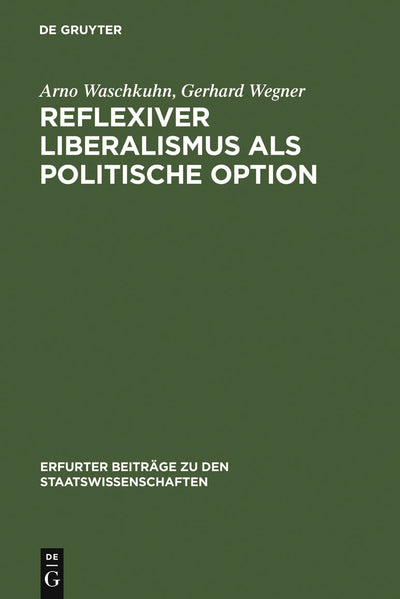 Cover image for Reflexiver Liberalismus als Politische Option, isbn: 9783899494754