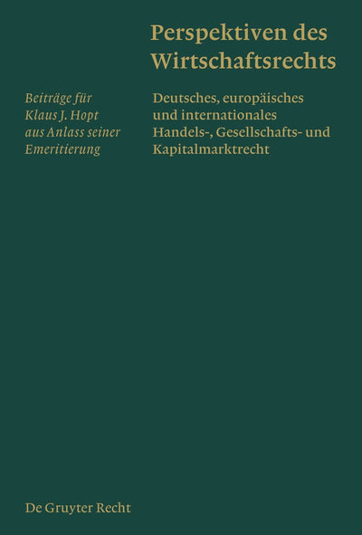 Cover image for Perspektiven des Wirtschaftsrechts, isbn: 9783899495027
