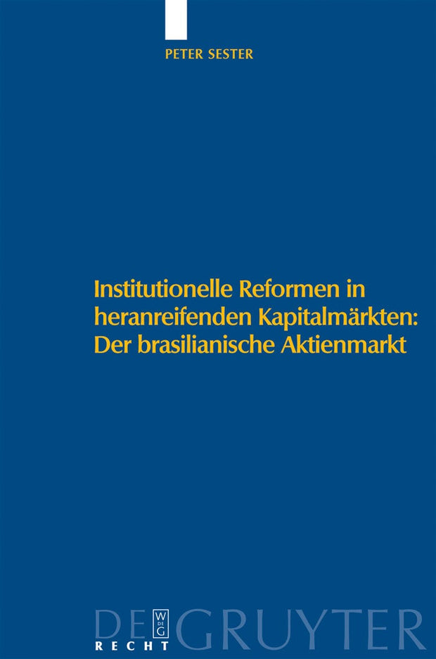 Cover image for Institutionelle Reformen in heranreifenden Kapitalmärkten: Der brasilianische Aktienmarkt, isbn: 9783899495690